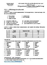 Đề thi học sinh giỏi cấp huyện môn Tiếng Anh Lớp 8 - Năm học 2014-2015 - Phòng giáo dục và đào tạo Vĩnh Tường (Có đáp án)